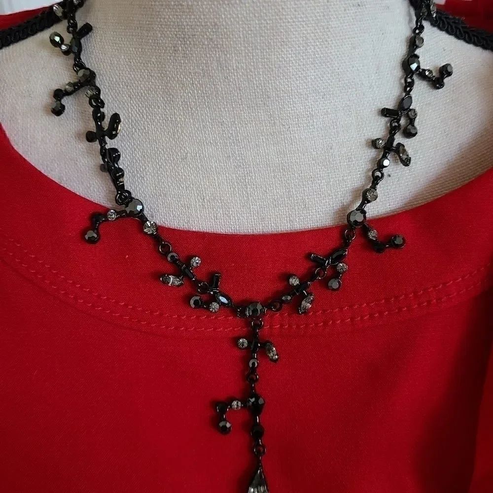 Cookie Lee Black Austrian Crystal Necklace